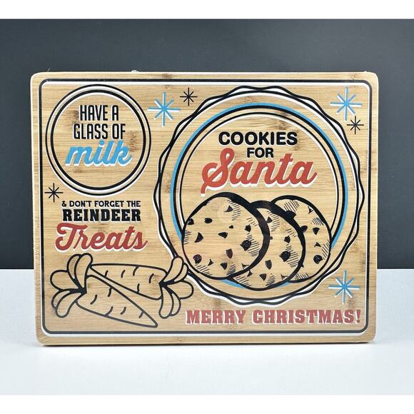 Farberware Cookies for Santa Wood‎ Bamboo Cutting Board Christmas Reindeer NWT - Picture 1 of 3